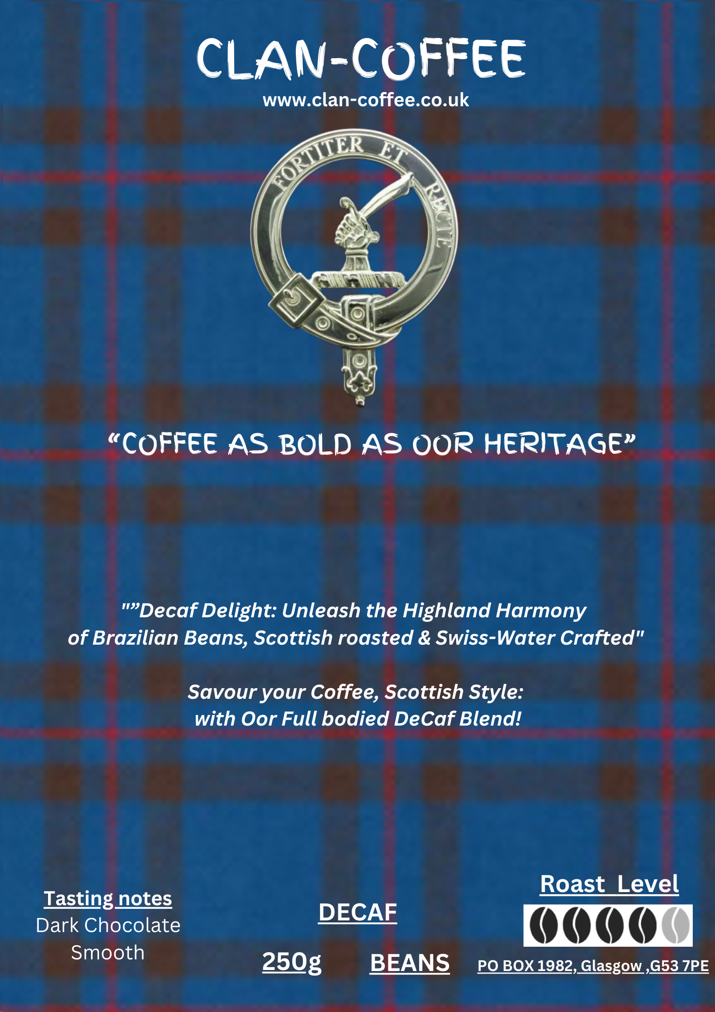 DeCaf Blend Coffee | clan-coffee.co.uk | Clan Coffee