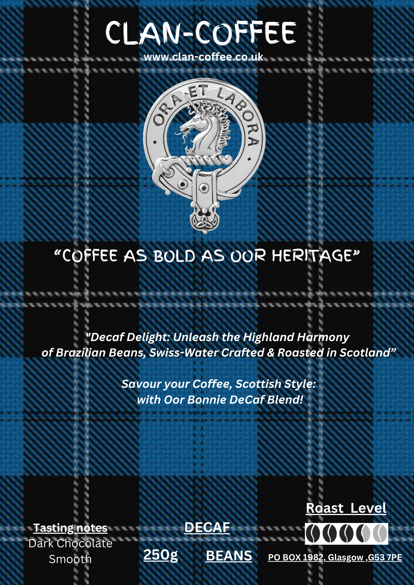 DeCaf Blend Coffee | clan-coffee.co.uk | Clan Coffee