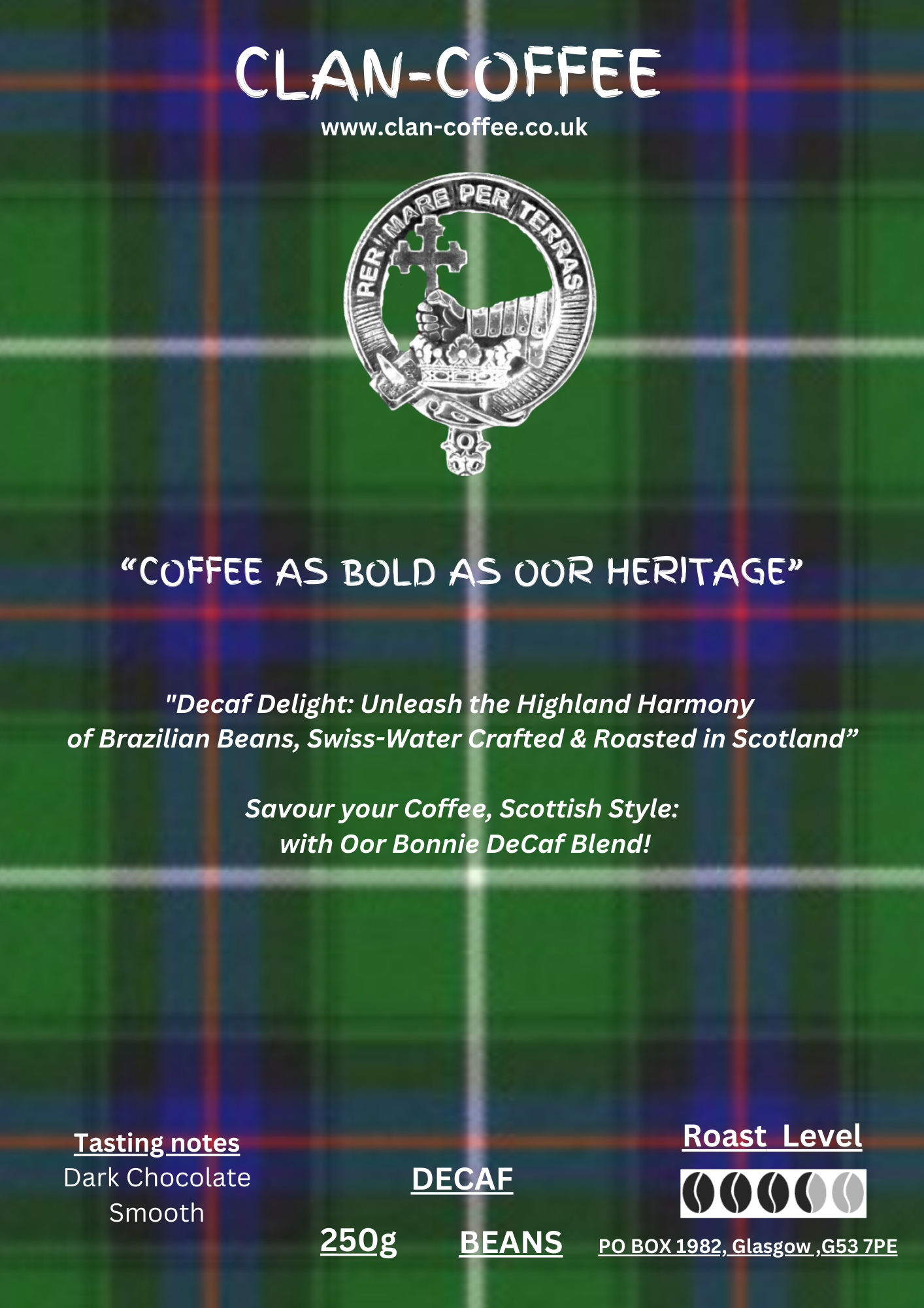 DeCaf Blend Coffee | clan-coffee.co.uk | Clan Coffee