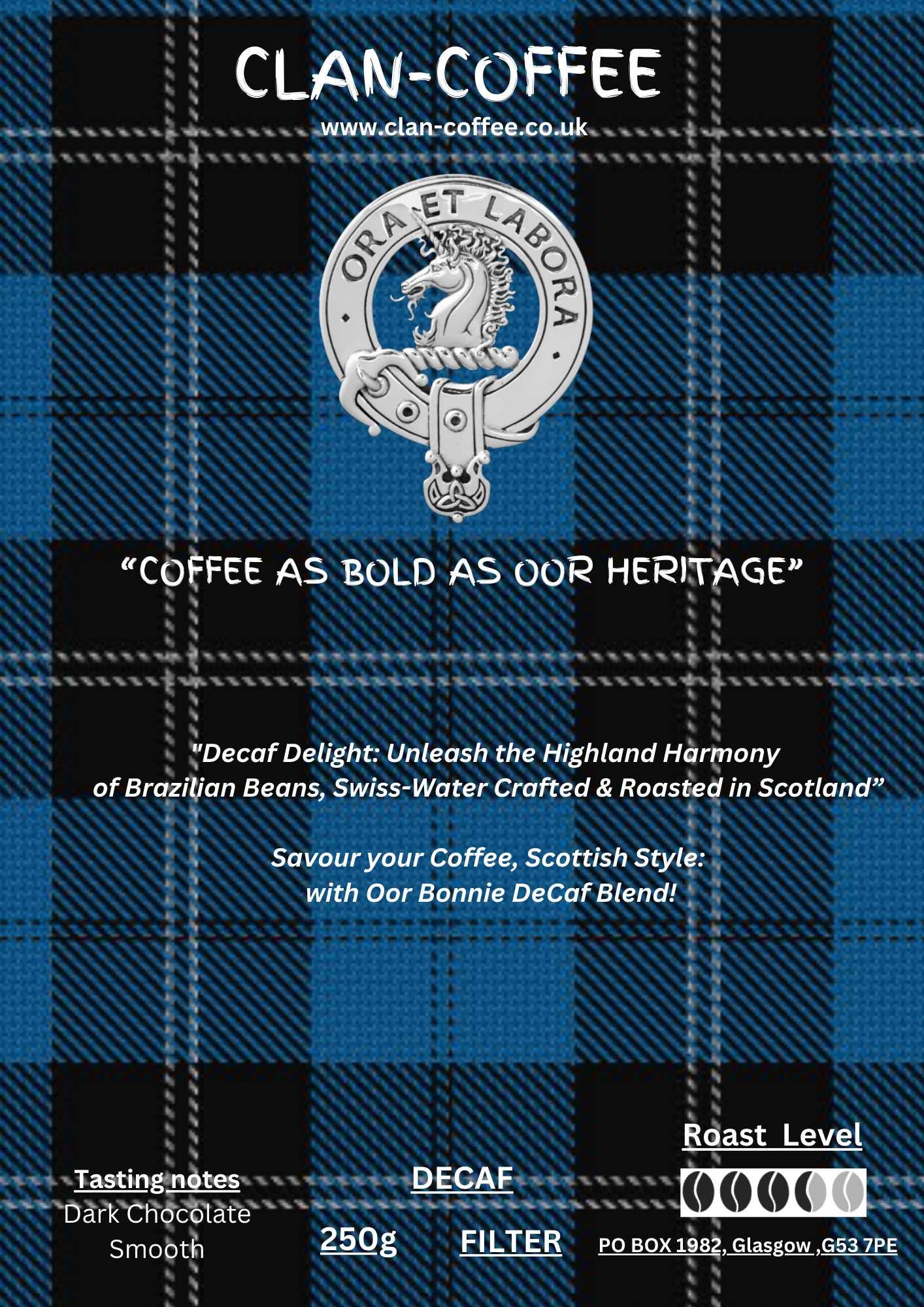 DeCaf Blend Coffee | clan-coffee.co.uk | Clan Coffee