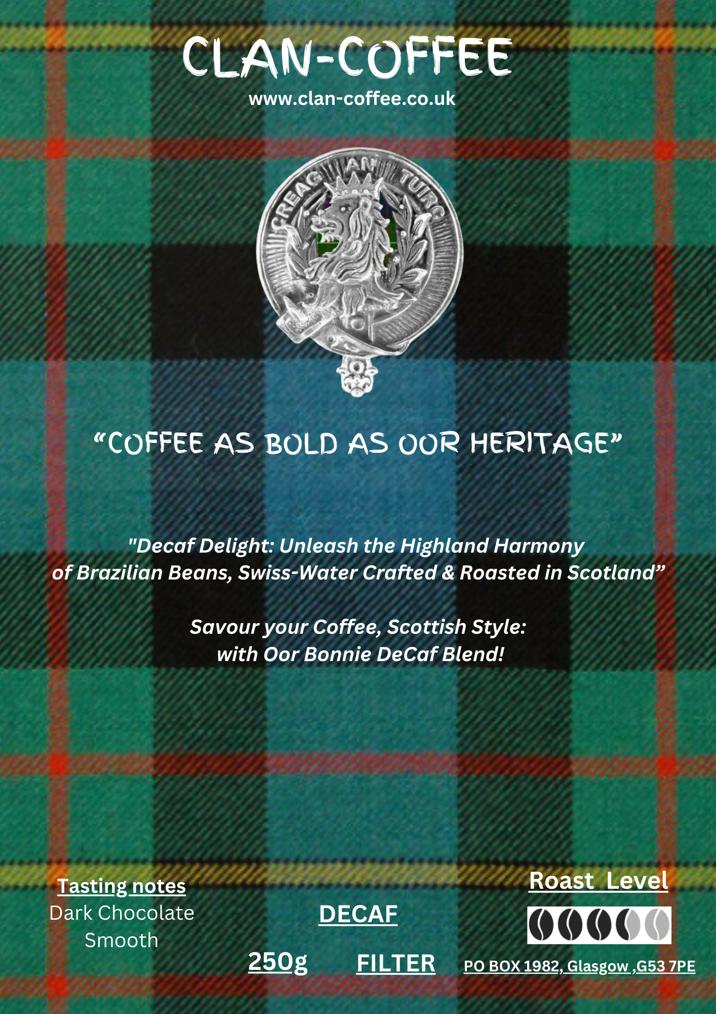 DeCaf Blend Coffee | clan-coffee.co.uk | Clan Coffee