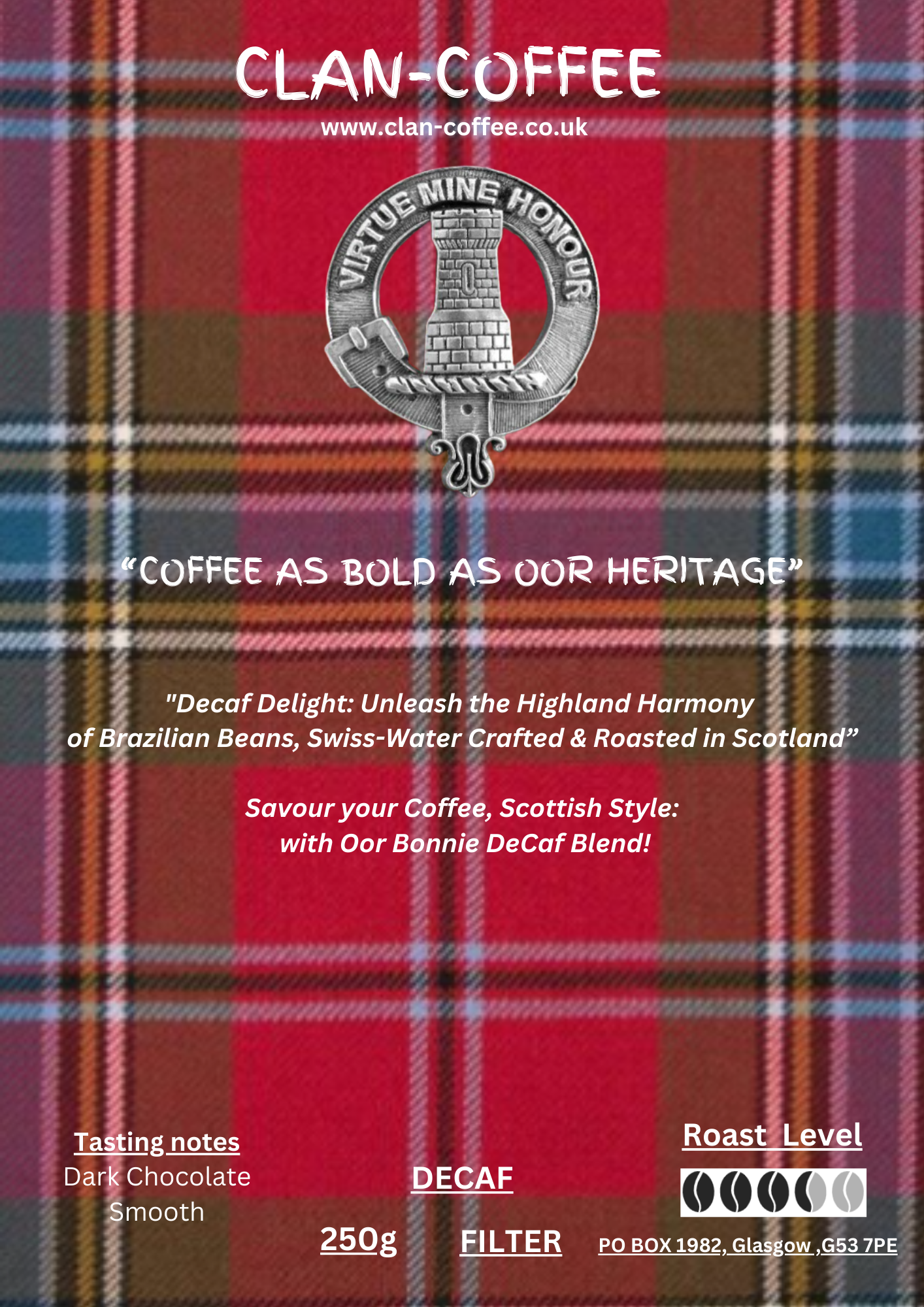 DeCaf Blend Coffee | clan-coffee.co.uk | Clan Coffee